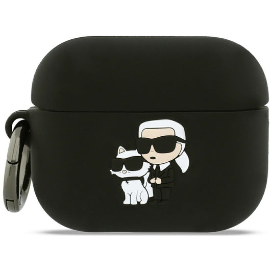 Karl Lagerfeld Silikonhülle Karl & Choupette 3D für Apple AirPods Pro 3, Schwarz