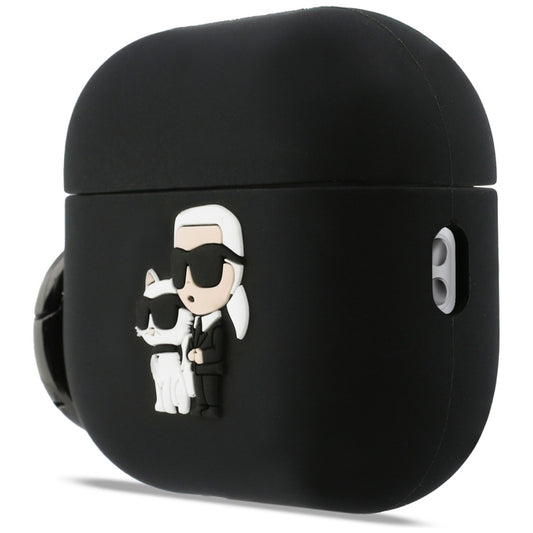 Karl Lagerfeld Silikonhülle Karl & Choupette 3D für Apple AirPods Pro 3, Schwarz