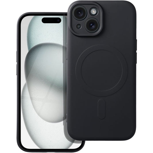Coque MagSafe pour Apple iPhone 15, OEM, Silicone Mag, Noire