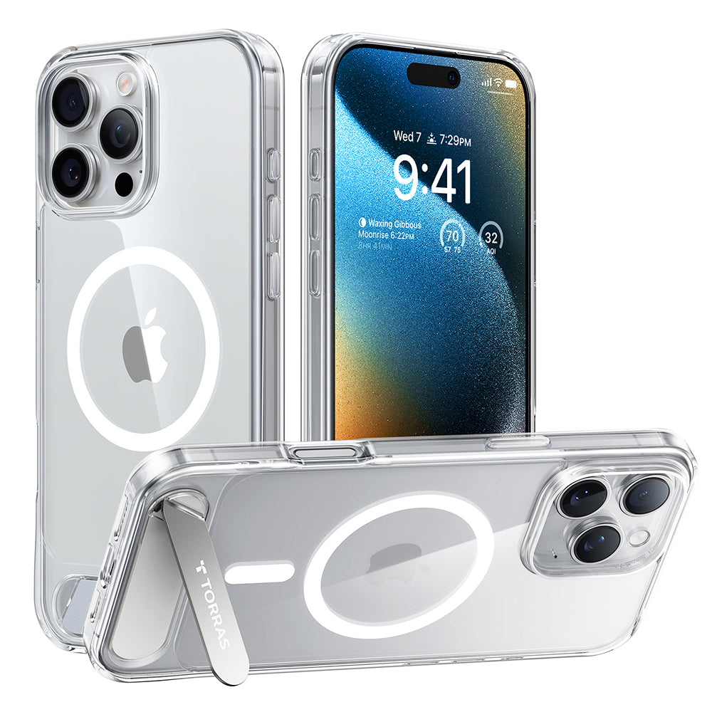 MagSafe Case for Apple iPhone 16 Pro Max, Torras, Pstand, Transparent