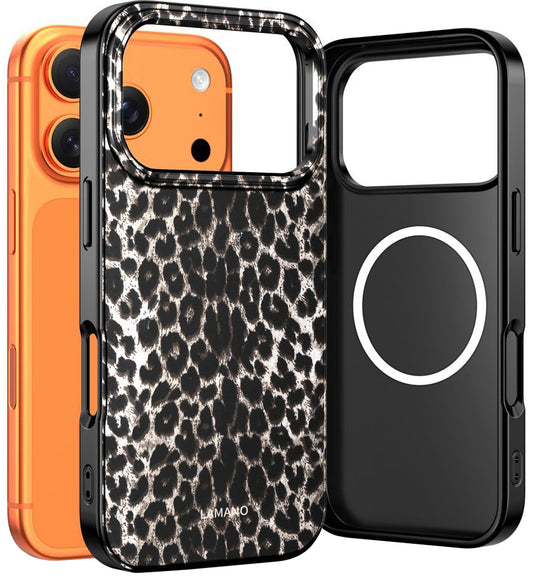 MagSafe Hülle für Apple iPhone 17 Pro, Tech-Protect, Lamano Leopard, Schwarz