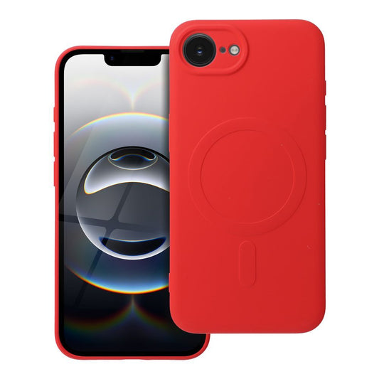 Coque MagSafe pour Apple iPhone 17e / 16e, OEM, Silicone Mag, Rouge
