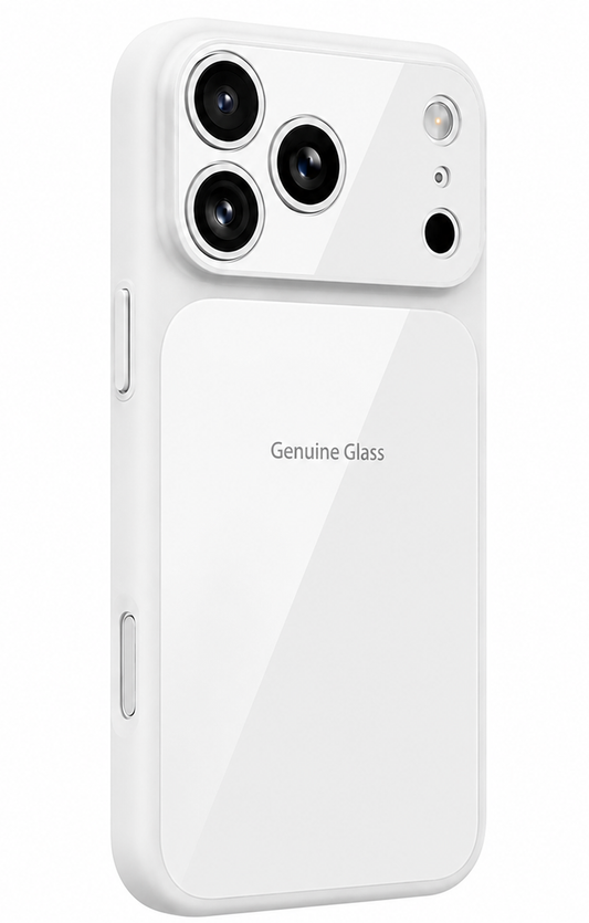 Coque MagSafe pour Apple iPhone 16 Pro Max, OEM, Verre Authentique, Blanc