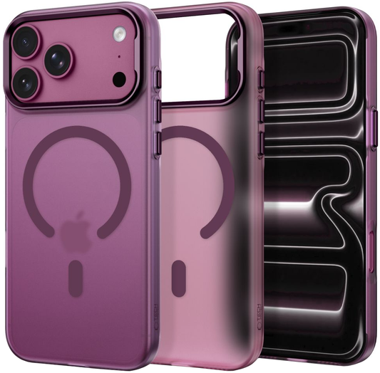 Coque MagSafe pour Apple iPhone 18 Pro / 17 Pro, Tech-Protect, MagZero, Bordeaux Mat