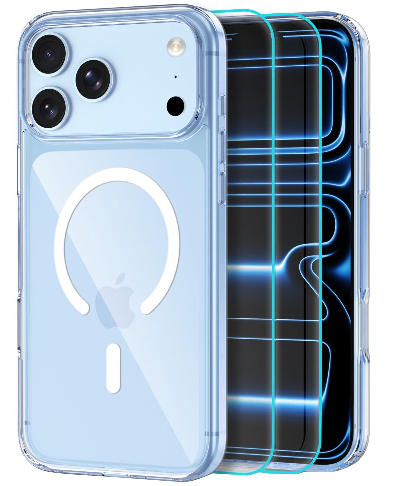 Coque MagSafe pour Apple iPhone 18 Pro / 17 Pro, Tech-Protect, Flexair Hybrid avec protecteur d'écran, Transparente