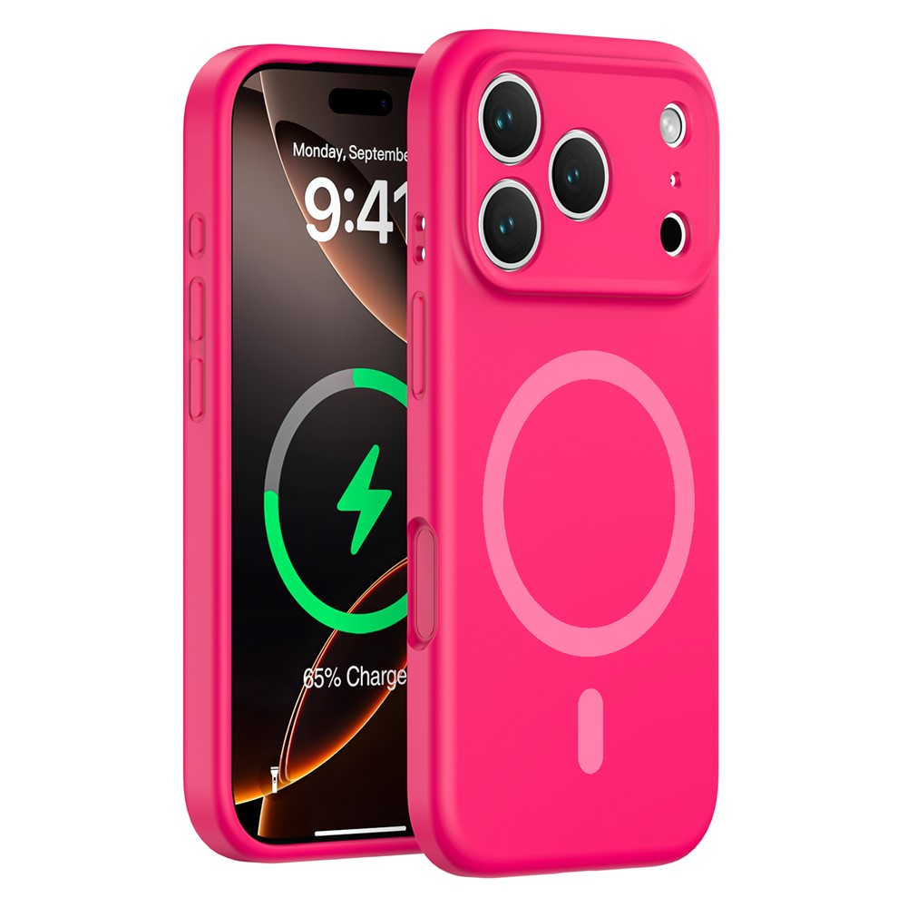 MagSafe-Hülle für Apple iPhone 17 Pro Max, OEM, Flüssigsilikon, Rosa