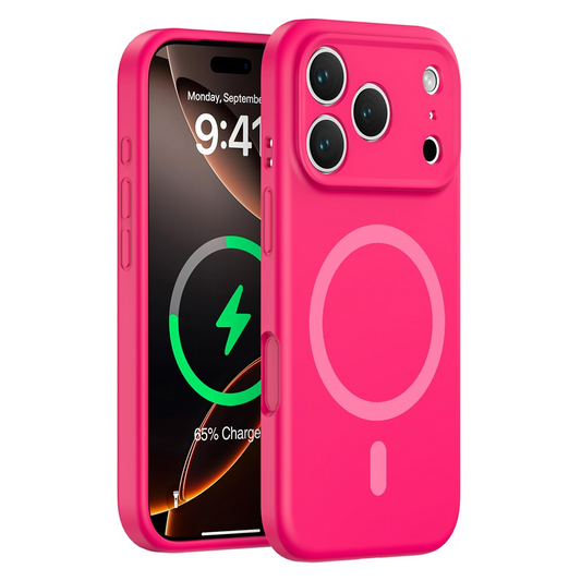 Coque MagSafe pour Apple iPhone 17 Pro Max, OEM, Silicone Liquide, Rose