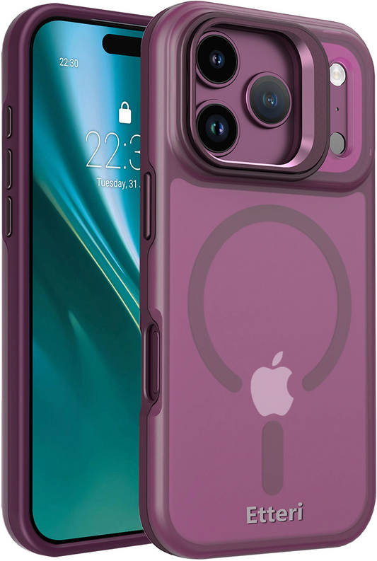 MagSafe Case for Apple iPhone 18 Pro / 17 Pro, Etteri, Morning Fog, Burgundy