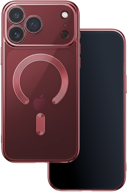 Coque MagSafe pour Apple iPhone 18 Pro / 17 Pro, OEM, Color Chrome Mag, Bordeaux