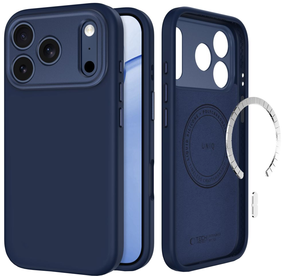 Coque MagSafe pour Apple iPhone 18 Pro Max / 17 Pro Max, Tech-Protect, Uniq CC, Bleu marine