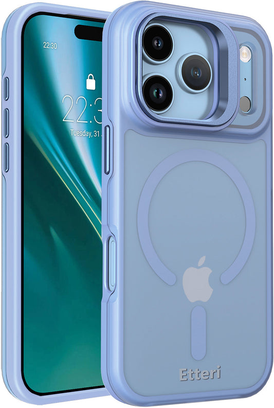 Coque MagSafe pour Apple iPhone 18 Pro / 17 Pro, Etteri, Morning Fog, Bleue