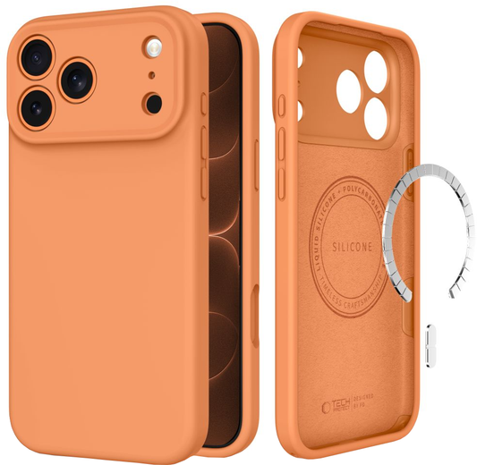 MagSafe-Hülle für Apple iPhone 18 Pro Max / 17 Pro Max, Tech-Protect, Silikon, Orange