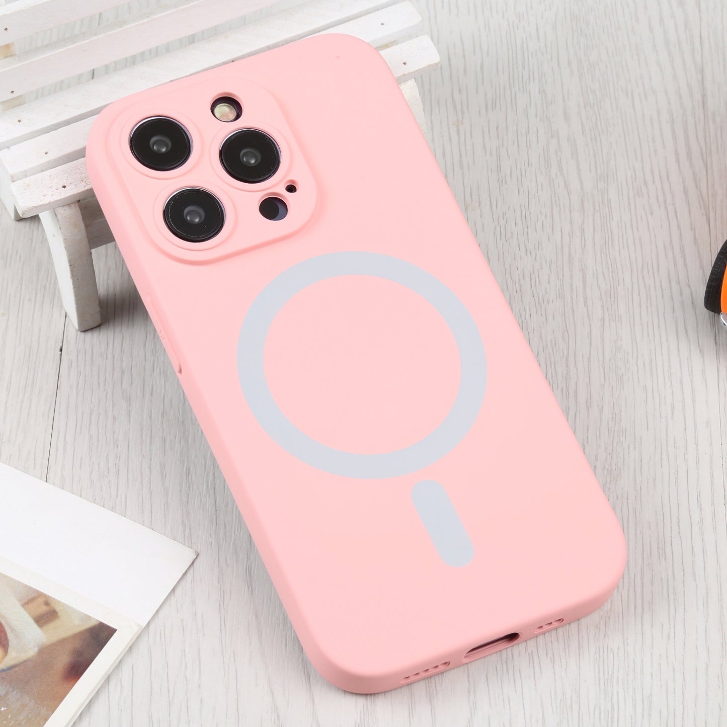Coque MagSafe pour Apple iPhone 15 Pro, OEM, Silicone Liquide, Rose