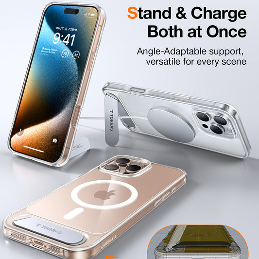 MagSafe Hülle für Apple iPhone 16 Pro, Torras, Pstand, Transparent