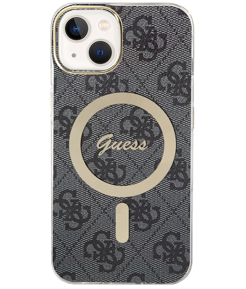 Étui MagSafe pour Apple iPhone 15, Guess, 4G IML, Noir GUHMP15SH4STK