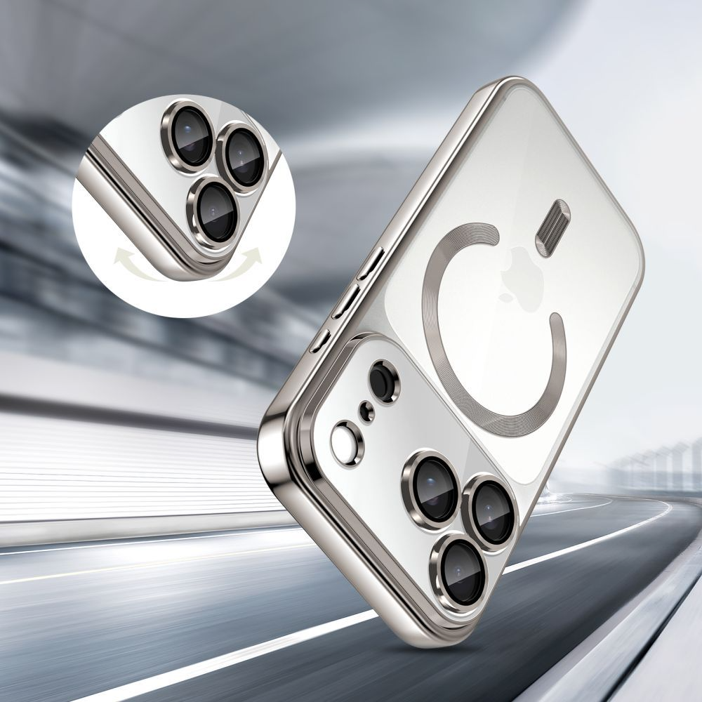 Étui MagSafe pour Apple iPhone 17 Pro, Tech-Protect, Magflex, Argenté