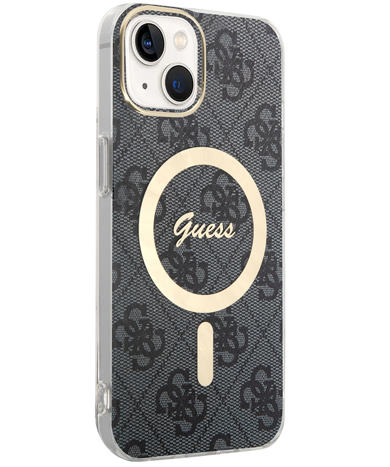 Étui MagSafe pour Apple iPhone 15, Guess, 4G IML, Noir GUHMP15SH4STK
