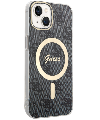 Étui MagSafe pour Apple iPhone 15, Guess, 4G IML, Noir GUHMP15SH4STK