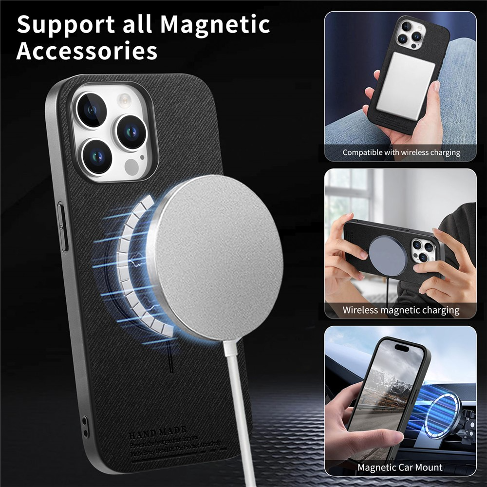 MagSafe-Hülle für Apple iPhone 16 Pro Max, OEM, Stoff, Schwarz