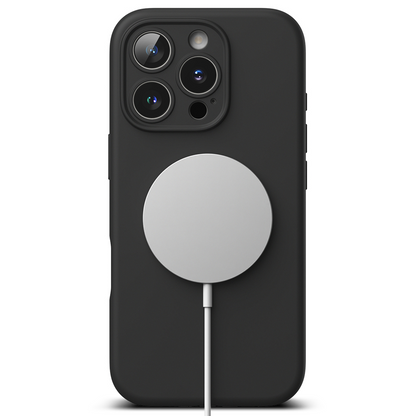 Coque MagSafe pour Apple iPhone 16 Pro Max, Ringke, Silicone, Noire, Reconditionnée