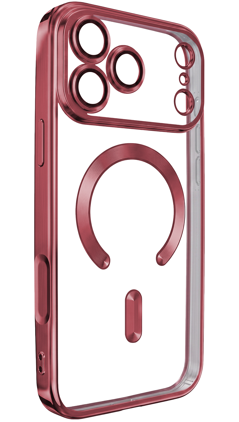Coque MagSafe pour Apple iPhone 18 Pro / 17 Pro, OEM, Color Chrome Mag, Bordeaux