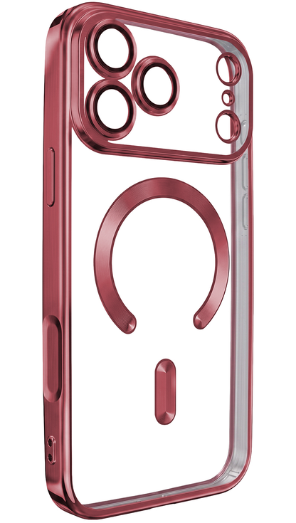Coque MagSafe pour Apple iPhone 18 Pro / 17 Pro, OEM, Color Chrome Mag, Bordeaux