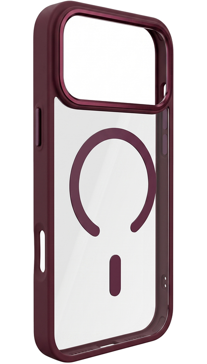 Coque MagSafe pour Apple iPhone 18 Pro / 17 Pro, OEM, Color Clear Mag, Bordeaux