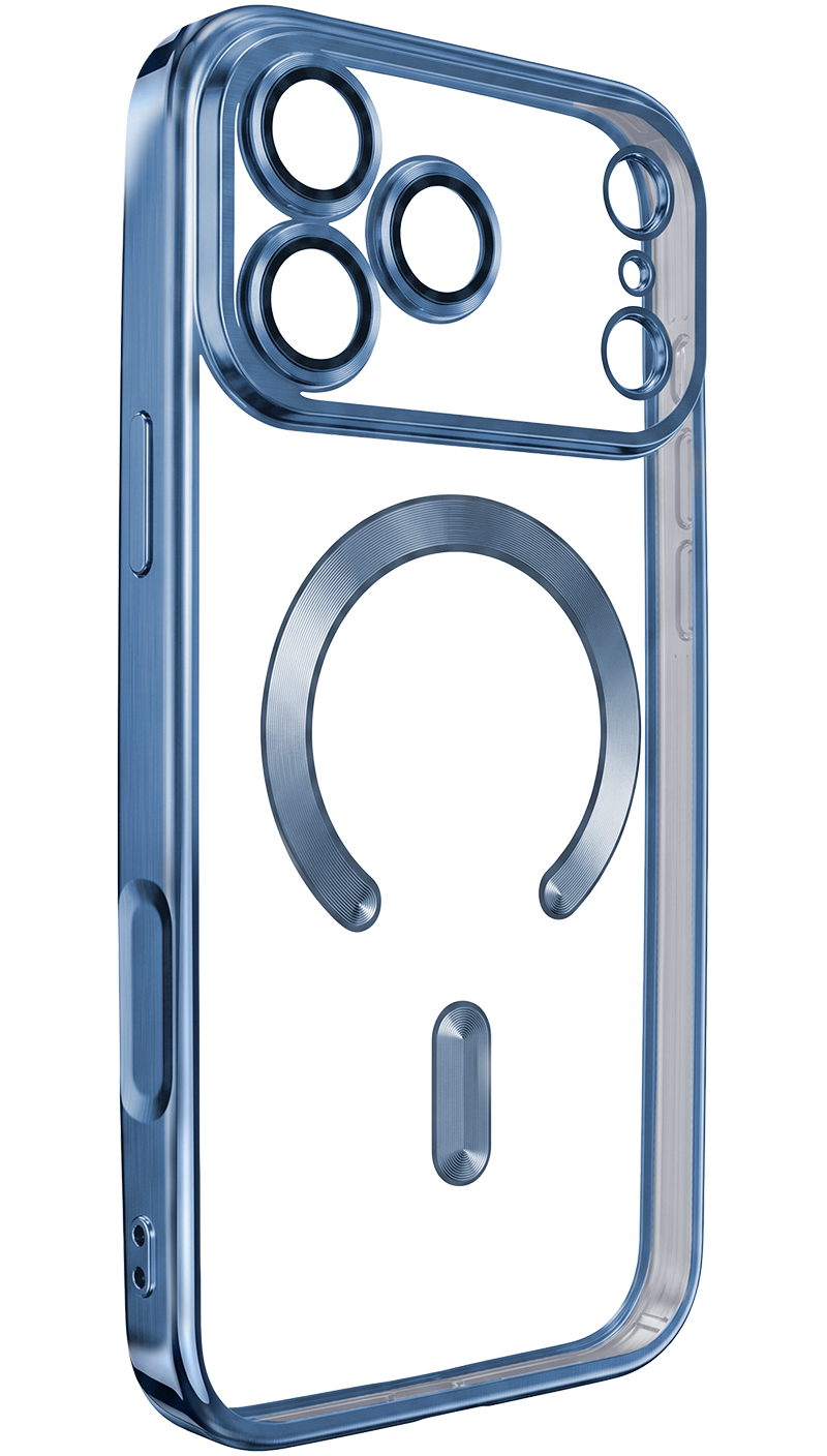 MagSafe Case for Apple iPhone 18 Pro Max / 17 Pro Max, OEM, Color Chrome Mag, Blue