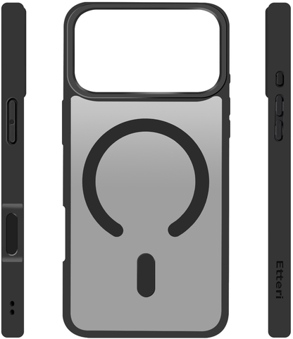 Coque MagSafe pour Apple iPhone 18 Pro / 17 Pro, Etteri, Matt Mag, Noire