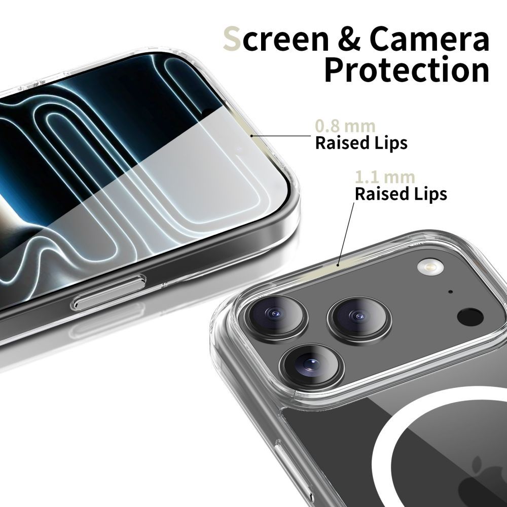 MagSafe Case for Apple iPhone 17 Pro Max, Tech-Protect, Flexair Hybrid CC, Transparent