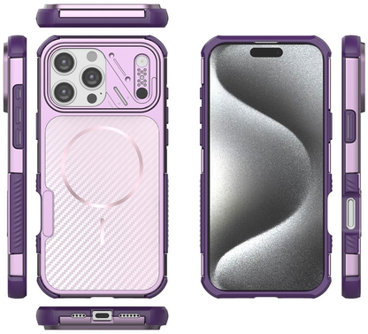 Coque MagSafe pour Apple iPhone 16 Pro, OEM, Protection en carbone et coins, Violet