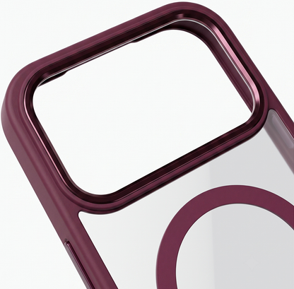 Coque MagSafe pour Apple iPhone 18 Pro / 17 Pro, OEM, Color Clear Mag, Bordeaux