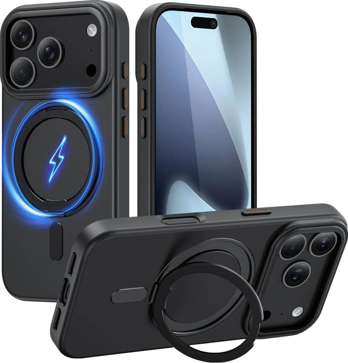 MagSafe Hülle für Apple iPhone 17 Pro, Tech-Protect, MagRing, Schwarz