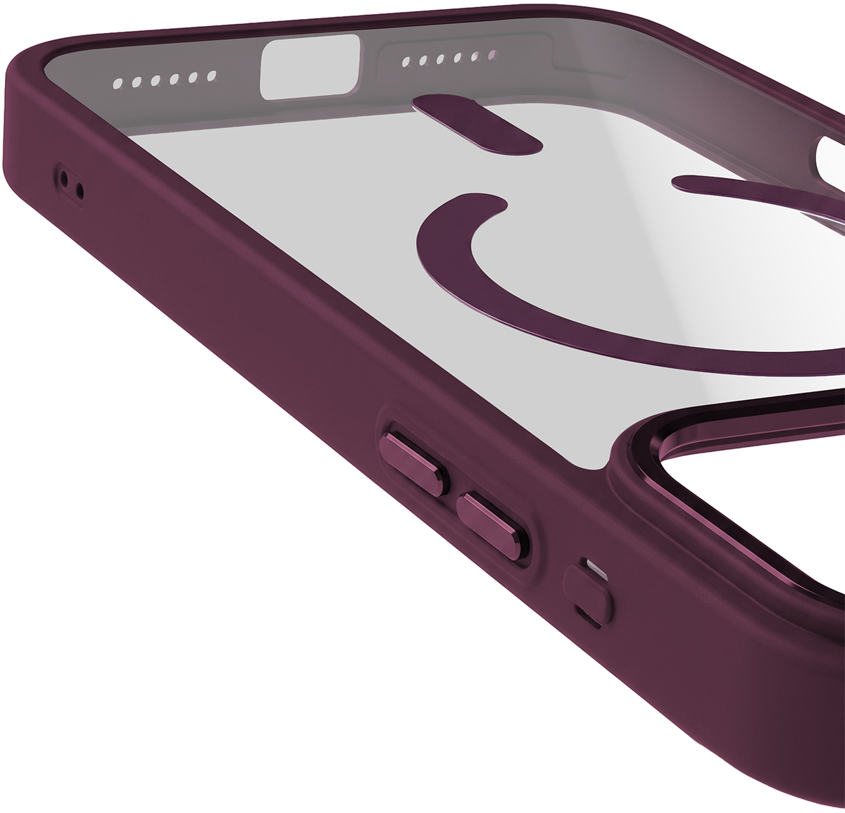 Coque MagSafe pour Apple iPhone 18 Pro / 17 Pro, OEM, Color Clear Mag, Bordeaux
