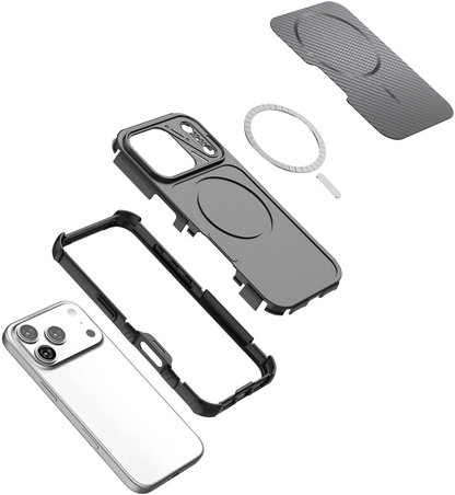 Coque MagSafe pour Apple iPhone 18 Pro Max / 17 Pro Max, OEM, Protection en carbone et aux coins, Noire