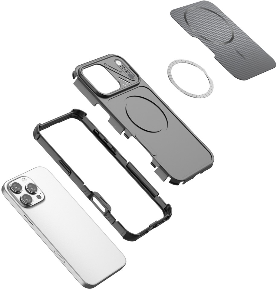 Coque MagSafe pour Apple iPhone 16 Pro, OEM, Protection en carbone et coins, Violet