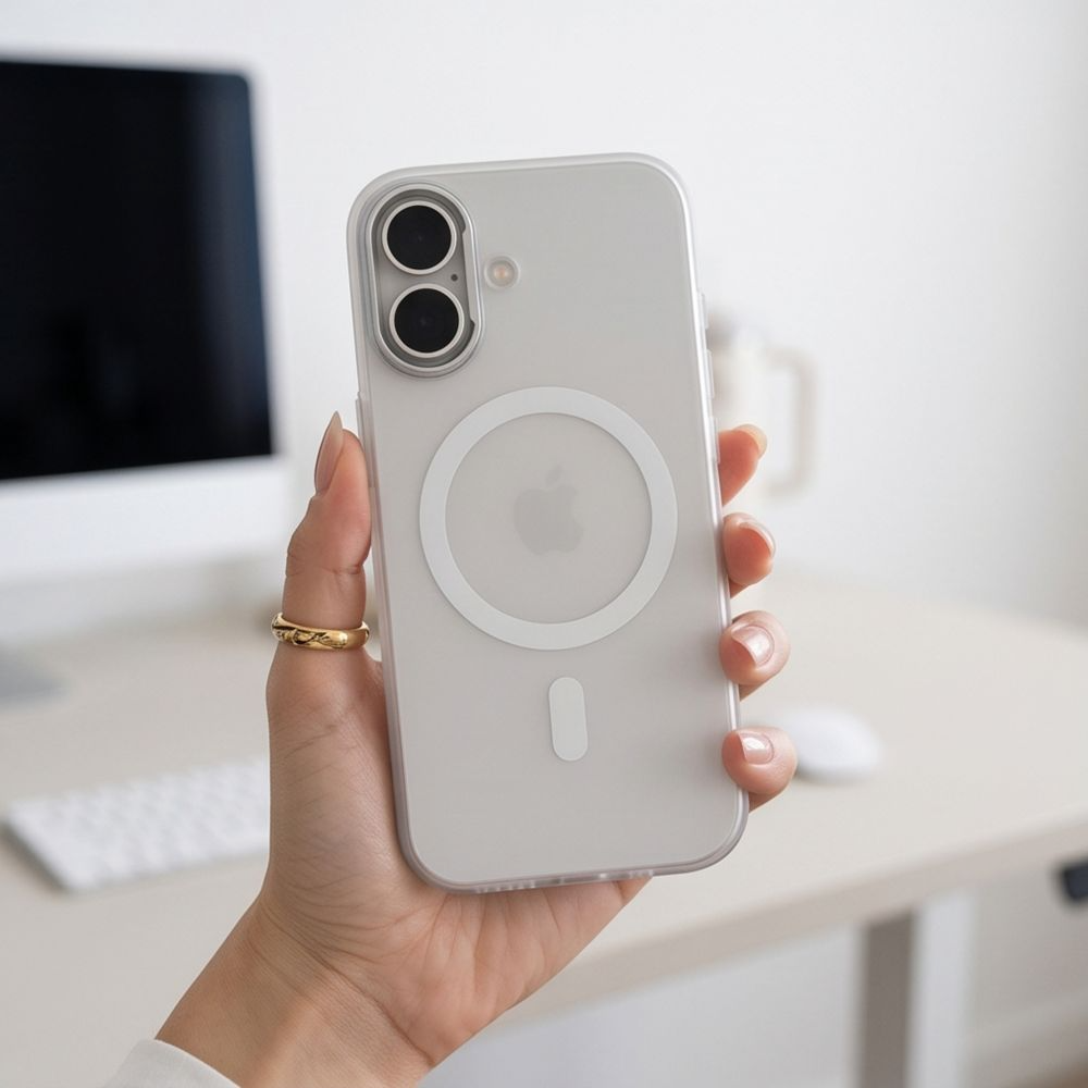 Coque MagSafe pour Apple iPhone 17, Tech-Protect, MagZero, Blanc Mat