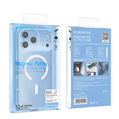Coque MagSafe pour Apple iPhone 17 Pro Max, Borofone, BI5 Ice Shield, Transparente