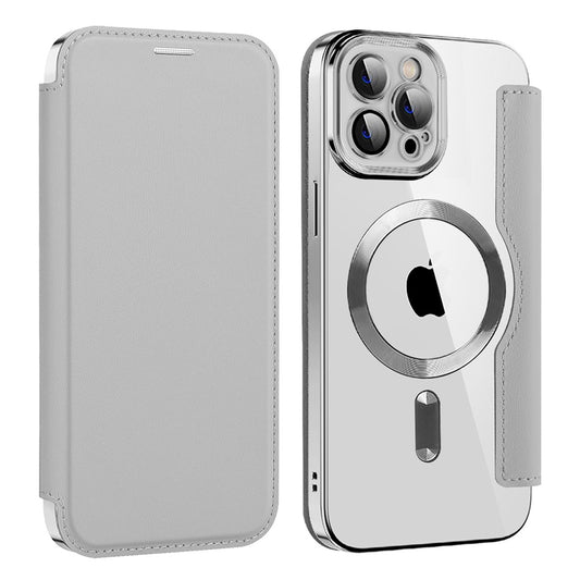 MagSafe Case for Apple iPhone 11 Pro Max, Techsuit, SmartMag Book, Gray