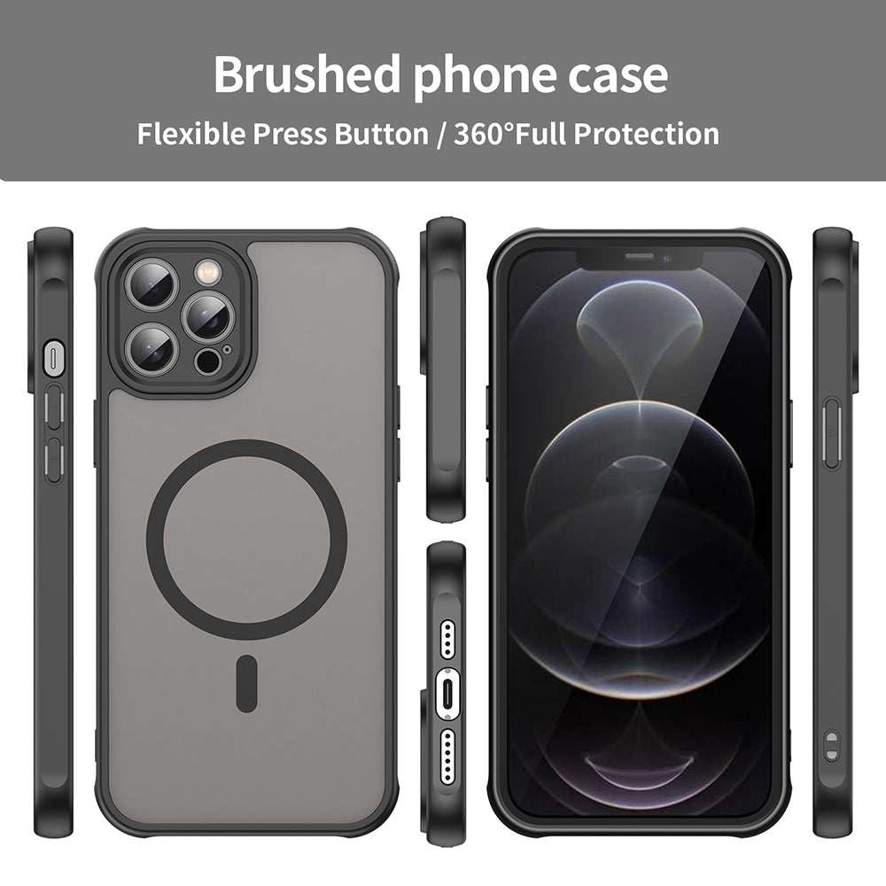 Coque MagSafe pour Apple iPhone 12 Pro Max, Techsuit, HaloFrost II, Noire