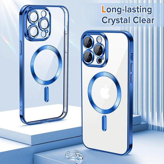 MagSafe-Hülle für Apple iPhone 12 Pro Max, Techsuit, Luxury Crystal, Dunkelblau