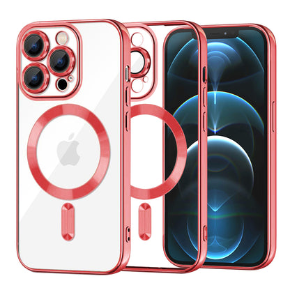 MagSafe Case for Apple iPhone 12 Pro Max, Techsuit, Luxury Crystal, Red