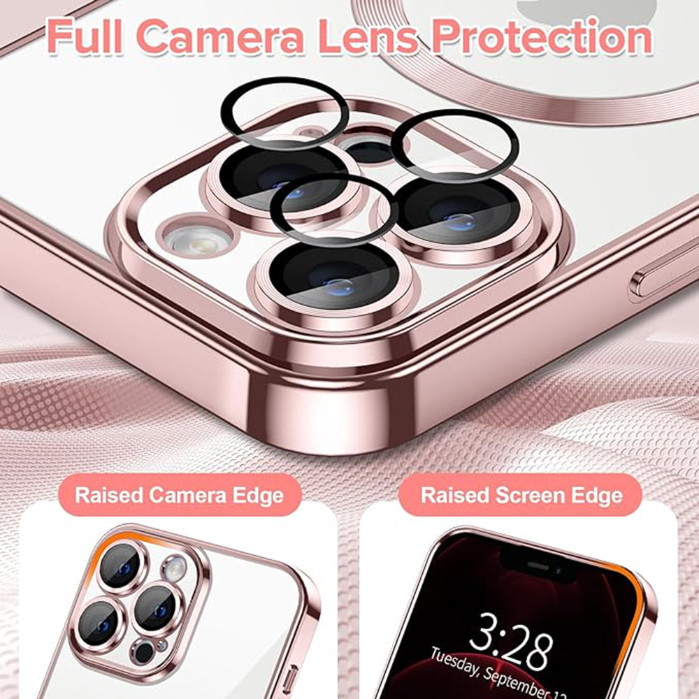 Coque MagSafe pour Apple iPhone 12 Pro Max, Techsuit, Luxury Crystal, Rose