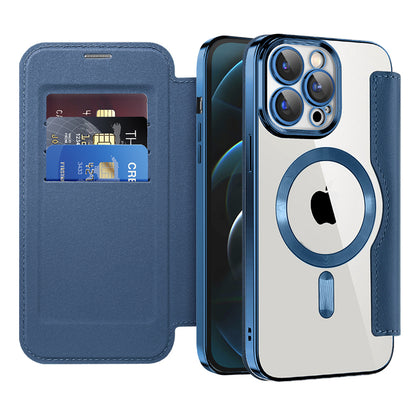 Coque MagSafe pour Apple iPhone 12 Pro Max, Techsuit, SmartMag Book, Bleue