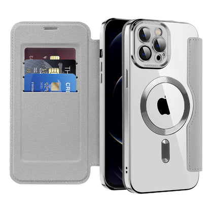 Coque MagSafe pour Apple iPhone 12 Pro Max, Techsuit, SmartMag Book, Gris