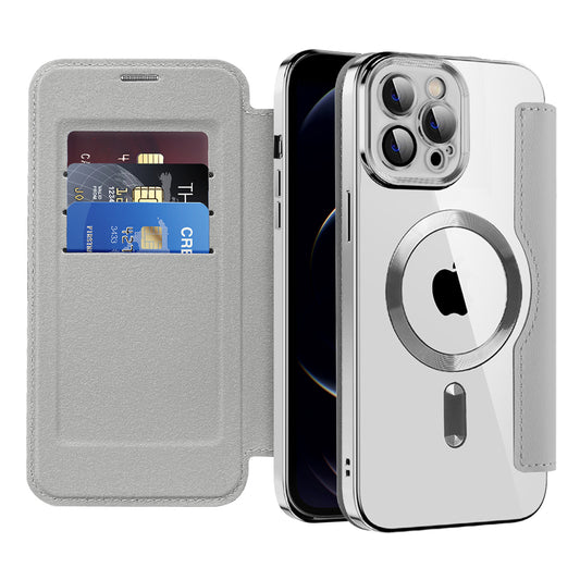 MagSafe Case for Apple iPhone 12 Pro Max, Techsuit, SmartMag Book, Gray