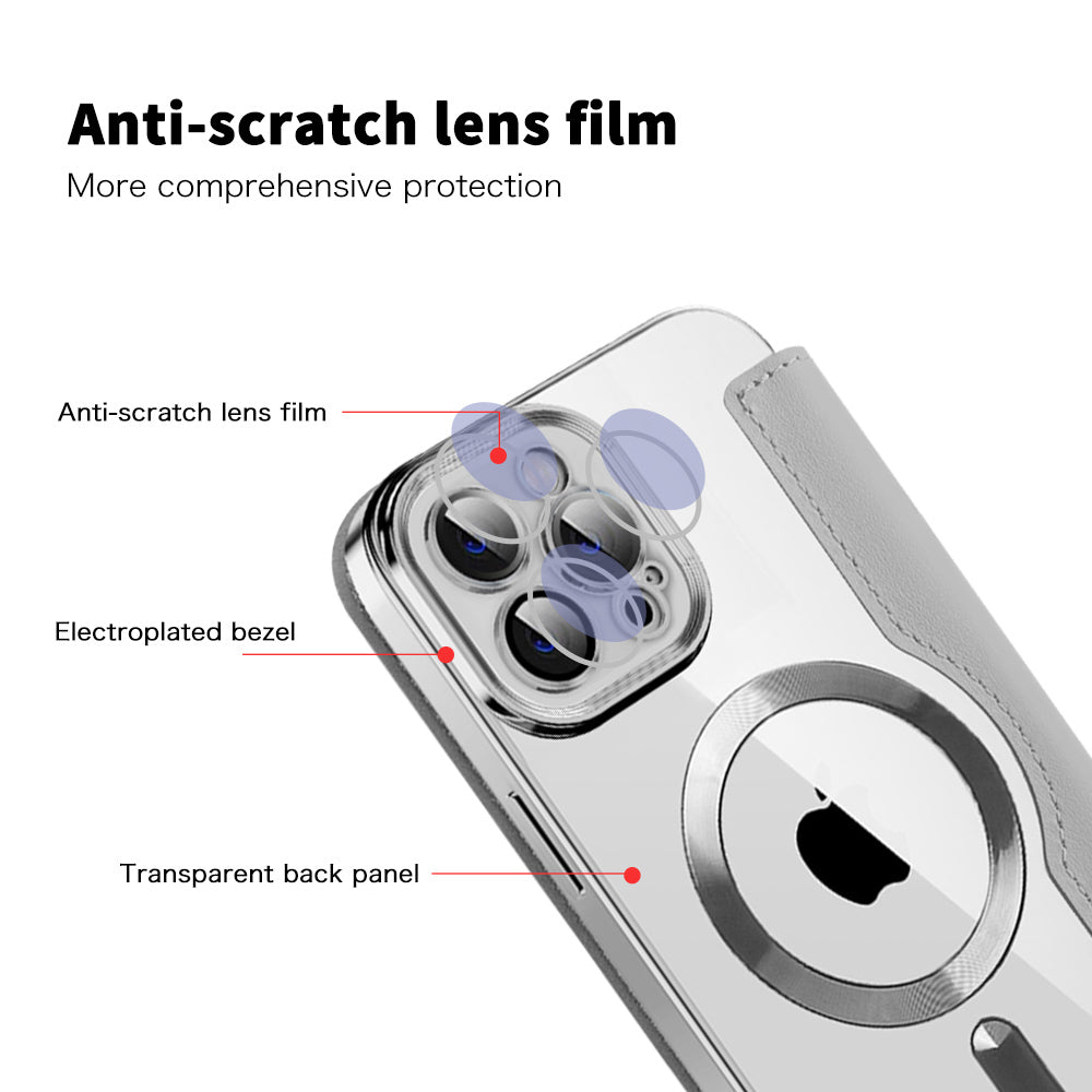 Coque MagSafe pour Apple iPhone 12 Pro Max, Techsuit, SmartMag Book, Gris