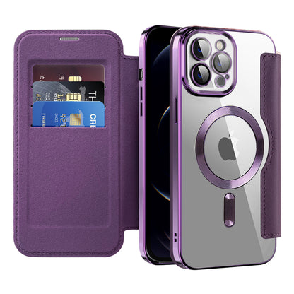 Coque MagSafe pour Apple iPhone 12 Pro Max, Techsuit, SmartMag Book, Violet