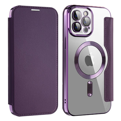 Coque MagSafe pour Apple iPhone 12 Pro Max, Techsuit, SmartMag Book, Violet