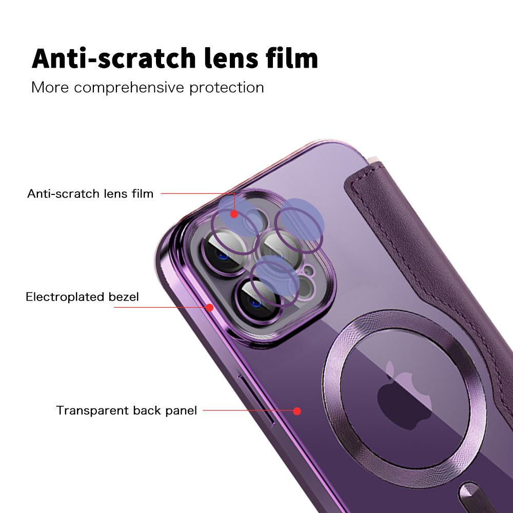 Coque MagSafe pour Apple iPhone 12 Pro Max, Techsuit, SmartMag Book, Violet